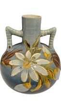 Aller vale Ceramic Vase Flower Pattern Dual Handle Decorative Home Décor 3169
