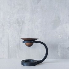 Vintage 1990s hammered copper and iron essential oil burner