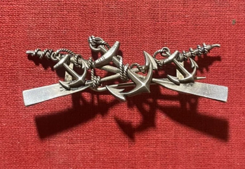 Antique silver naval - brooch, or
