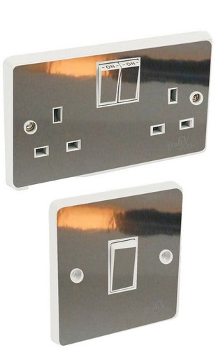 Chrome silver light switch - switch, &