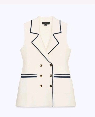 Zara trim knit vest ivory - vest, and