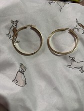 14 Ct Gold Greek Pattern Hoop Ear Rings genuine gold