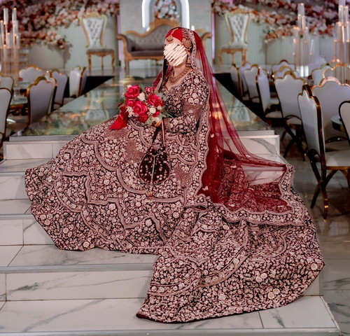 Women red bridal lengha - women’s,