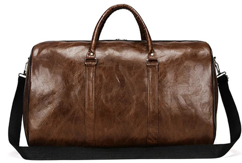 Faux leather weekend bag - leather,