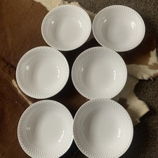 X6 Spode White China Cereal Bowls Mansard White Collection No Backstamp