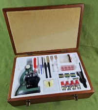 TASCO model 9876 50-750x zoom microscope/wooden box/USA