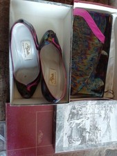 vintage renata shoes oil and pink  size  37 with clutch bag  [BR]