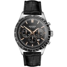 Sekonda Gents Velocity 45mm Chronograph Black Watch Model 30017 RRP £89.99