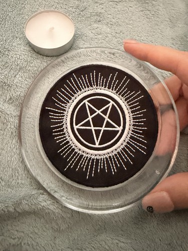 Glass candle plate with - plate,