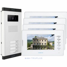 4-Flat Door Entry Intercom System with HD Camera & IR NightVision & Lock Release