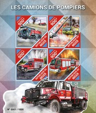 Fire Engines Stamps Niger 2015 MNH Rosenbauer Trucks Special Transport 4v M/S