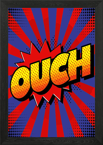 Ouch comic book style pop - book,