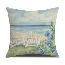 Nautical Navigation Lighthouse Throw Pillow Case Coastal Landscape Cushion Cover