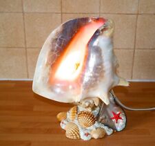 Vintage Giant Conch Shell Lamp on Shell Base 26cm high Working