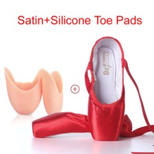 UK Children Kids Girls Adults Lace-Up Satin Dance Gymnastic Ballet Pointe Shoes