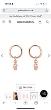 Ted Baker HARRIE Rose Gold Tone Heart Huggie Hoop Earrings TBJ2578-24-03 RRP £34