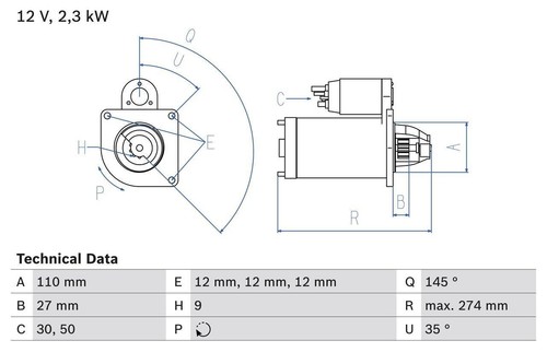 Starter motor 28 35 - lt,