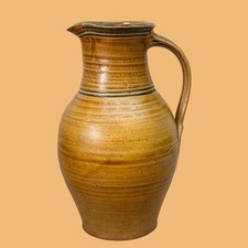 Vintage Studio Pottery Stoneware Jug, Rustic Glazed Pitcher, Country Farmhouse