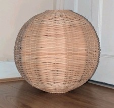 Boho Tiki Wicker Ceiling Lamp Vintage Round Globe Light Natural Retro