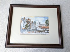 Martin Goode Waltham Abbey Mounted and Framed Picture Print Painting Market Sq