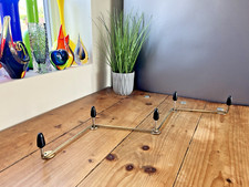 LARGE MID CENTURY 70S BLACK BULLET WALL COAT HAT HOOK STAND RETRO SPUTNIK ATOMIC