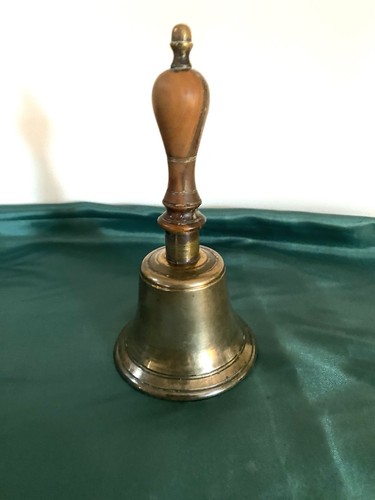 Vintage brass school bell with - school,