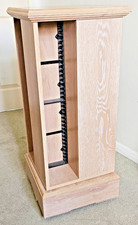 Vintage Wood Rotating/Spinning 140 CD Slot Holder Storage Tower Carousel