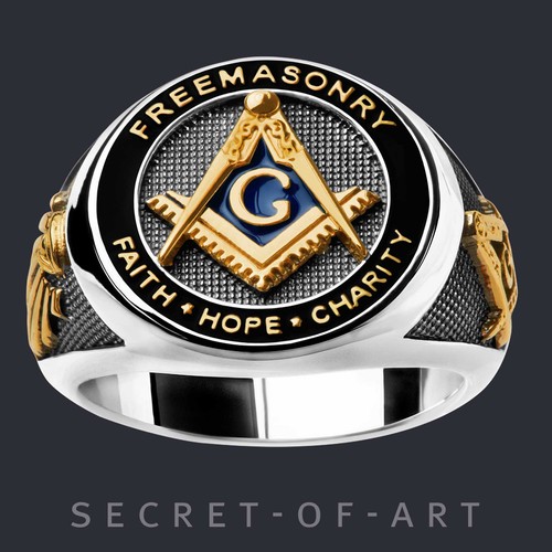 Masonic ring silver 925 - ring,