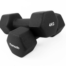 Pair Of Neoprene Dumbbell Weight Lifting Bars Home Gym Workout Strength 4kg