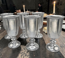 Set of 6 Pewter Goblets
