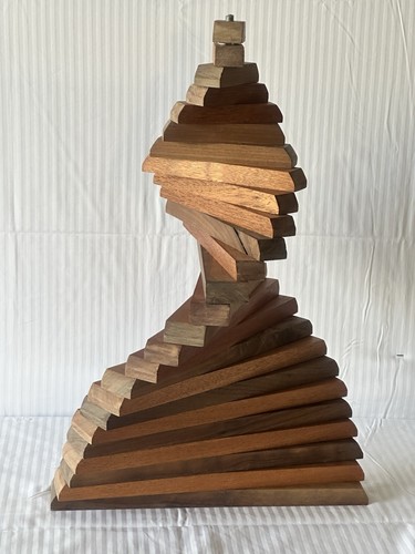 Wooden helix tree decor - wooden,