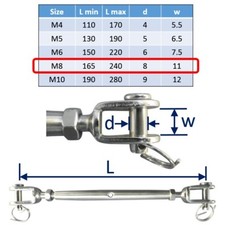 Turnbuckle Stainless Steel A4
