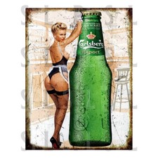 Carlsberg Bottle Pin Up Metal