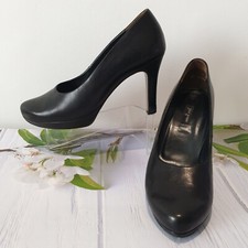 PAUL GREEN SHOES Ladies UK 4.5 High Heel Platform CLASSIC PUMP Black Leather 37