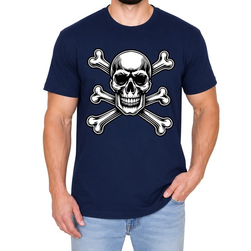 Vintage skull and crossbones - and,