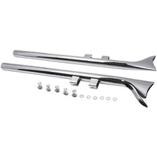 36" Fishtail Exhaust Slip On Mufflers Chrome for Harley Touring 1995-2006