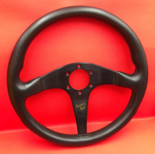 !Genuine! Yr 96 " MOMO - RACING LINE "  350mm Leather Steering Wheel  VGC  (M10)