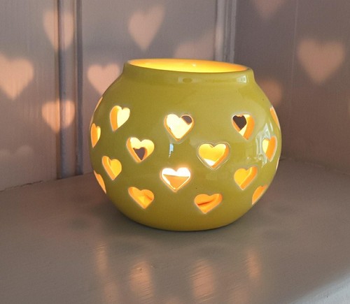 Beautiful yellow ceramic heart - ceramic,