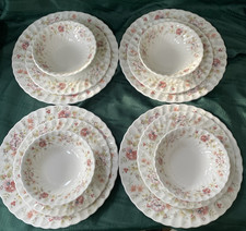 Wedgwood Posy Dinner Set for 4 Dinner Salad Plates Cereal Dessert Bowl 12 Pieces