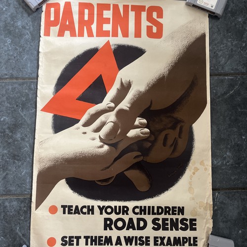 Retro road safety poster - safety,
