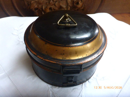 Antique toleware spice - antique, tin/box