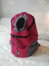 Pink Grey Black, Medium Outdoor Pet Dog Bag Portable Travel Backpack. Up 8kg