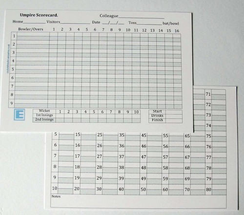 Cricket umpire match cards - match,