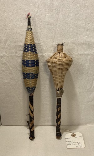 Pair woven straw - pair, maracas
