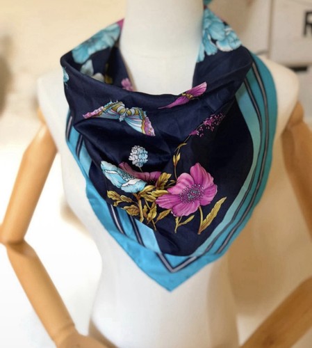 Womens square scarf navy blue - navy,