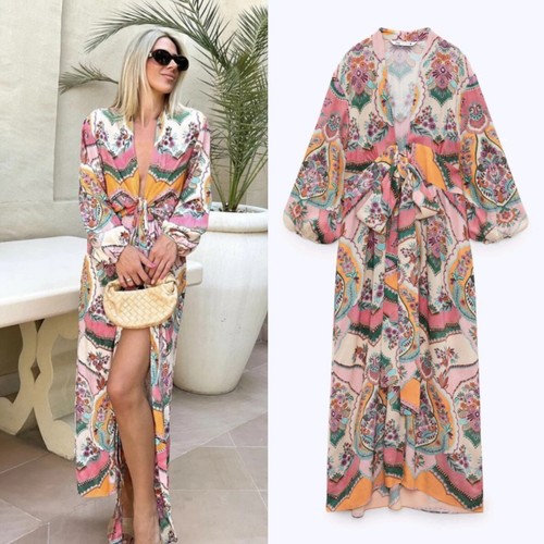 Zara oriental print midi - print,