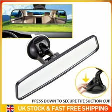 Rear View Mirror Glass Suction Cup Learner Driver Stick On Interior Wide Car 1x