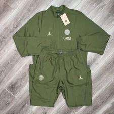 Nike Air Jordan x PSG Strike Woven Khaki Green Full Tracksuit BNWT Medium M