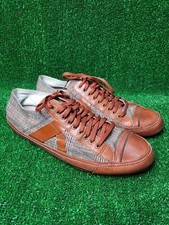 PF FLYERS "Number 5" Leather Sneaker Brown Leather Tweed UK 11 US 12 Eu46. 5