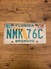 Vintage Florida - BROWARD - US Car License Plate NMK 76C